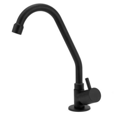 Imagem de Torneira Cozinha Mesa Preto Metal Bica Movel all Black 1/4v. - Modelar