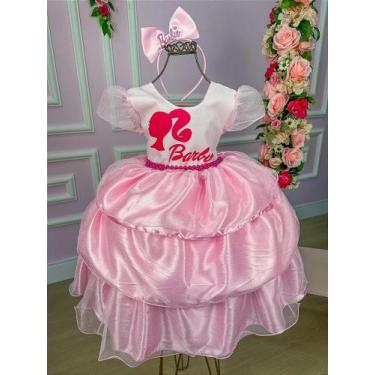 Imagem de Vestido Tematico Belle Fille Barbie Saia Babados - Belli, Rosa, 10