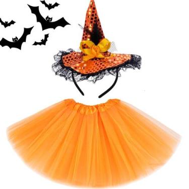 Imagem de Fantasia Bruxinha Infantil Halloween Crianças Acessórios - Bimport