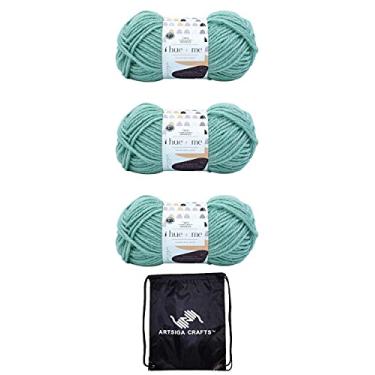 Imagem de Lion Brand Fio de Tricô Hue & Me Vidro do Mar 617-172 (3 Canetas) Mesmo Lote de Corante Grosso Volumoso #5 Macio 80% Acrílico, 20% Lã Pacote com 1 Bolsa Artsiga Craft
