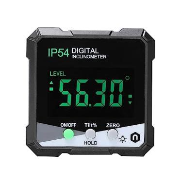 Imagem de Lancoon Inclinômetro digital, localizador de ângulo com medidor de LCD chanfrado transferidor de luz de fundo, base magnética de alta precisão, ferramenta de medição de bateria à prova d'água para
