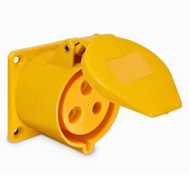 Imagem de Tomada de Embutir Industrial 127Vca Amarelo 32A 4H 2P+T