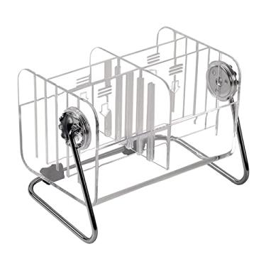 Imagem de menolana Suporte de controle remoto organizador de maquiagem organizador transparente ajustável TV suportes de controle remoto para penteadeira