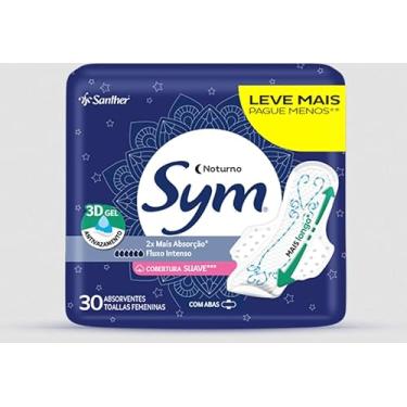Imagem de Sym Absorvente Premium Noturno Suave Com Abas Branco, 30 Unidades