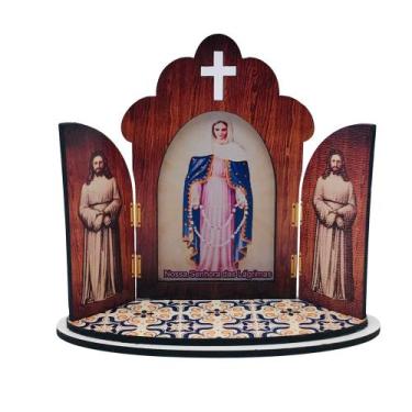 Imagem de Capela Portuguesa Nossa Senhora das Lágrimas Madeira MDF - FORNECEDOR 