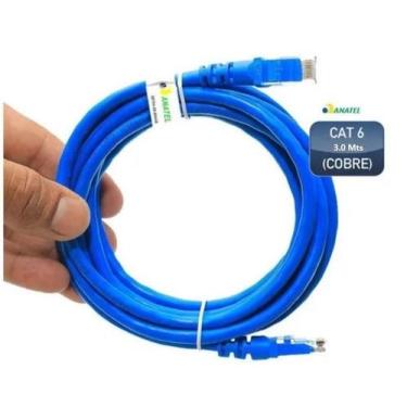 Imagem de Cabo De Rede Cat 6 3 Metros 3m Patch Cord Rj45 Lan Internet - Tomate