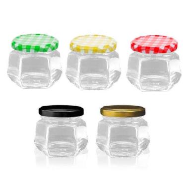 Imagem de Pote de Vidro Sextavado 150ml - 01 Unidade - 6,5cm x 7,8cm - - La Bela