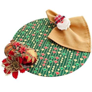 Imagem de Kit Natal: 6 Capas + Bases MDF + Guardanapos + Anéis Decorativos - Cri