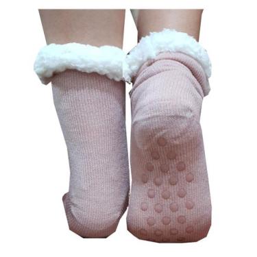 Imagem de Meia Feminina Térmica Toda Forrada em Lã / Antiderrapante / Adulto / S