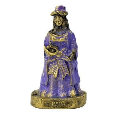 Imagem de Escultura Nanã Dourada Vintage Resina 9 cm - Lua Mística - 100% Origin