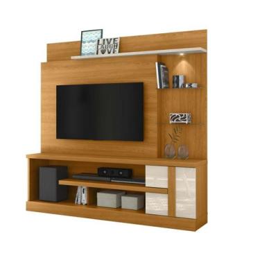 Imagem de Estante Home Theater Alan Para TV até 55 Polegadas Cinamomo e Off Whit