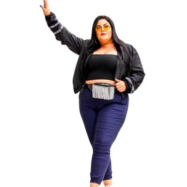 Imagem de Jaqueta Bomber Corta Vento Feminina Plus Size - Boutique Gamora, Preto