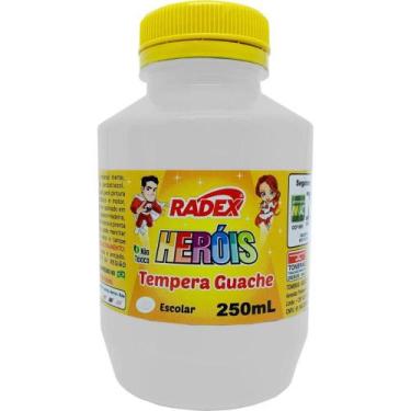 Imagem de Tinta Guache 250ML Branco Pacote com 03 - Radex