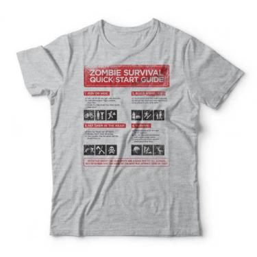 Imagem de Camiseta Zombie Survival Guide - Studio Geek, 3G, Mescla cinza