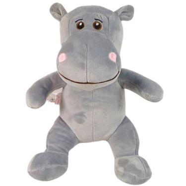 Imagem de Pelúcia De Animais Safari Hipopotamo Bichinhos Criança 35cm Bebe Prese