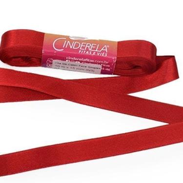 Imagem de Fita de Cetim Nº 03 15mm com 10 Metros - Cinderela, 08 - VERMELHO