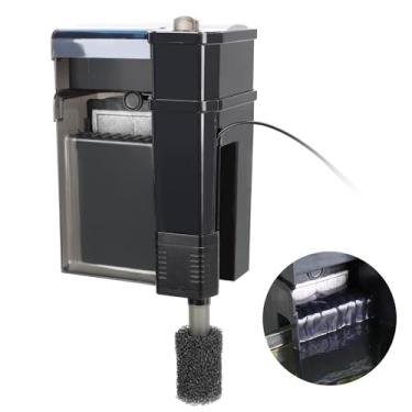 Imagem de hygger Filtro de aquário, filtro de aquário ultra silencioso, filtro de aquário bioquímico de carbono ativado por filtragem multiestágio para aquários de até 50 galões, fluxo ajustável, 153 GPH, 7W,