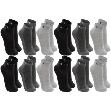 Imagem de Kit Com 12 Pares De Meia Baixa Lupo Sport Modelo Cano Curto Esportiva 