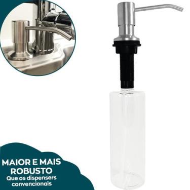Imagem de Dispenser Porta detergente de Embutir 500ml Dosador Inox Escovado 304 
