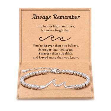 Imagem de Tarsus Presentes para mãe/filha, The Waves of Life I'll Through with You, pulseira de onda para filha, mãe, aniversário, Natal, Dia dos Namorados, presentes inspiradores, average, Sem Pedra Preciosa
