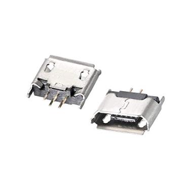 Imagem de uxcell 10 peças micro USB fêmea conector conector de entrada, 5 pinos 180 graus, adaptador de substituição