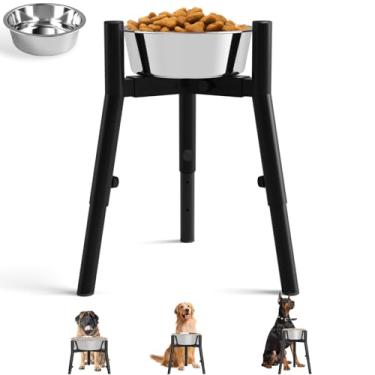 Imagem de Tigela para cães com suporte para cães grandes – Inclui tigelas de 1,729 g, suporte ajustável de altura e largura para cães, suporte de água para alimentos elevado, 3 suportes de ajuste de altura