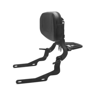 Imagem de GZDLMOTO Encosto de motocicleta Sissy Bar para motorista e passageiro almofada de encosto ajustável, bagageiro serve para Harley Nightster RH 975 Special RH975S 2022 2023 2024 (preto)