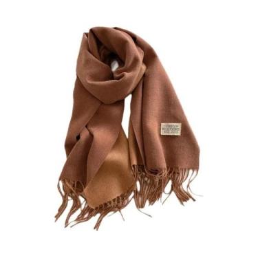 Imagem de Cachecol de Caxemira Dupla Face - Pashmina Quente para Inverno, Dfp022