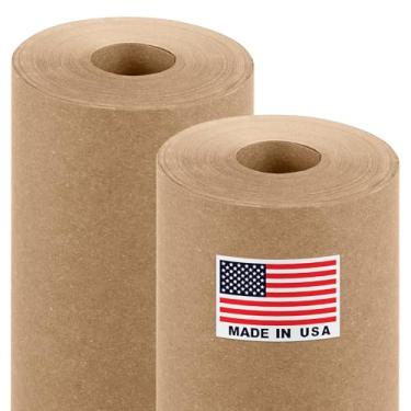 Imagem de Paclord Rolo de papel kraft marrom de 45,7 cm x 3048 cm (pacote econômico com 2), espessura de 20,4 kg, feito nos EUA, papel kraft colorido para escola, papel kraft de boletim - inodoro, não tóxico,