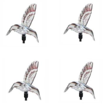 Imagem de 4 Luminárias Solar Beija-flor Decorativa P/ Jardim - Dni6128