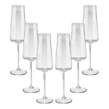 Imagem de Conjunto Jogo 6 Taças Champanhe Cristal Alex 210ml Wolff