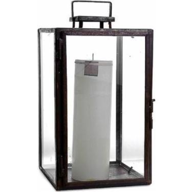 Imagem de Luminária Decorativas de Ferro com Vela 23x23x37 Cm - Candella, Off wh