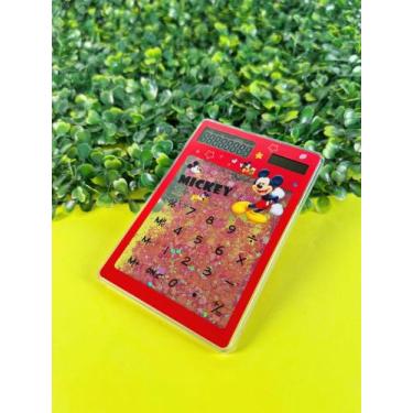 Imagem de Calculadora Mickey Mouse Transparente Solar Glitter JHD-218-1 - DAFU