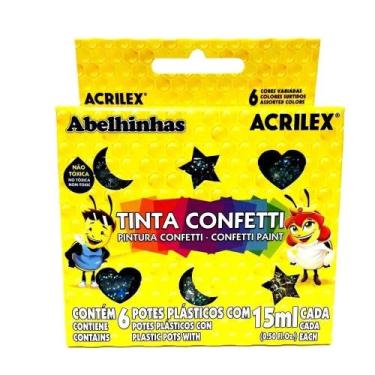 Imagem de Tinta Confetti 6 Cores 02415 - Acrilex