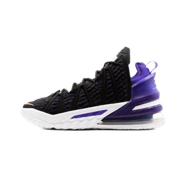Imagem de Nike Tênis de basquete masculino Lebron 18, Purp preto/dourado metálico, 7.5