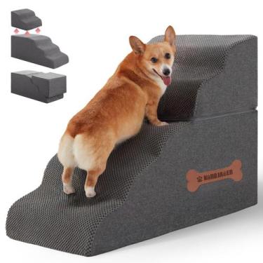 Imagem de Escada para Pet Nordjager - 5 Degraus, Conectáveis, Cinza - Para Anima