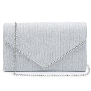 Imagem de Bolsa de noite Clutch Dasein Glistening, festa de casamento, prata