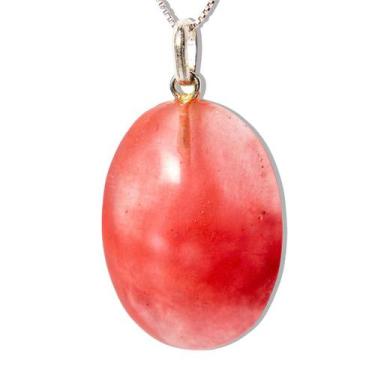 Imagem de Colar Cabochão Quartzo Cereja Castoação Pino Prata 950 - CristaisdeCur