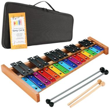 Imagem de Eco Joy Xilofone + Batedeiras de borracha e madeira | Glockenspiel com 27 notas para adultos e crianças | Ensino de música de instrumento xilofone profissional | Presentes incluem livro de músicas e