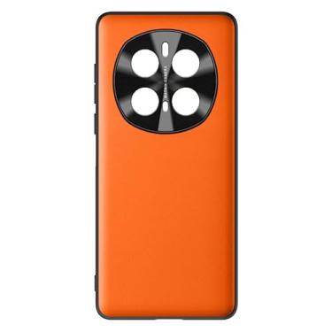Imagem de LYJSMGZ Capa fina para Honor Magic 7 Pro/7, couro vegano líquido de alta qualidade, antiderrapante, proteção para a pele, meias de telefone, laranja, 7