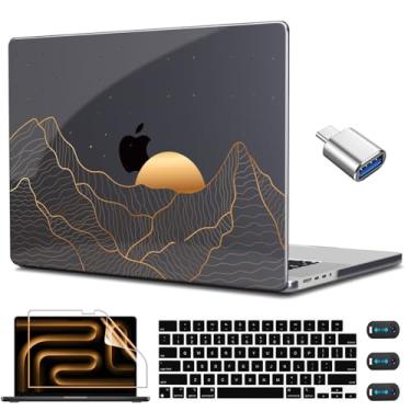 Imagem de CISSOOK Compatível com MacBook Pro 14 polegadas versão 2025-2021 M5 M4 M3 M2 M1 Chip A3112 A3185 A3401 A2918 A2992 A2779 A2442 modelo, capa rígida com capa de teclado e protetor de tela, sol e