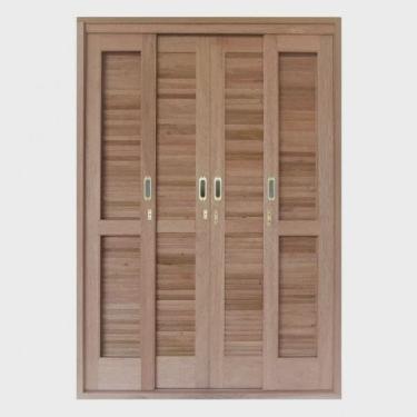 Imagem de Porta Balcão de Correr Panorâmico 6 Folhas Cedro Arana 215cmx160cmx15cm Madersilva