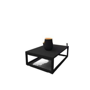 Imagem de Mesa De Centro Sala Industrial Preta Quadrada Retangular Mesinha De Centro Sala