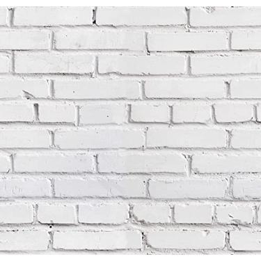 Imagem de Papel De Parede 5m Efeito 3D Adesivo Tijolos Gesso Branco Tijolinhos