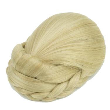 Imagem de IMISSU Cobertura de cabelo trançado chignon dançarina rosquinha pedaços de cabelo scrunchies coque de cabelo peruca grampos updo (M2 Loira Suja)