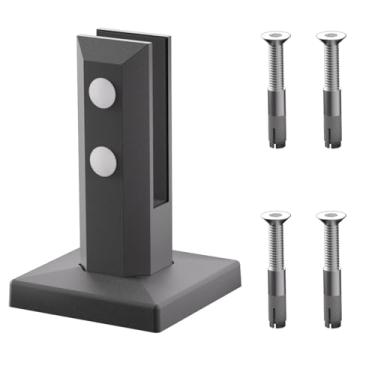 Imagem de 1 pacote de aço inoxidável 304 braçadeira de vidro espigões de vidro poste balaustrada escadas trilhos piscina varanda cerca piso suporte de montagem de vidro (acabamento preto)