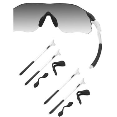 Imagem de HILEEN Óculos de sol brancos de substituição para óculos de sol Oakley EVZero Path Pitch Range Stride - preto + preto