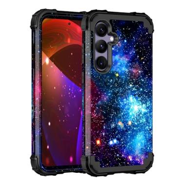 Imagem de Miqala Capa para Galaxy S24 Plus 5G, que brilha no escuro, três camadas, resistente, à prova de choque, proteção total de plástico rígido + capa protetora de silicone macio para Samsung Galaxy S24