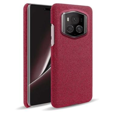 Imagem de Capa para Honor MAGIC 6 RSR,Capa desenhada em lona,Case Protetora Ultrafina com Empunhadura Macia,Design em Tecido Antichoque e Antiarranhões-Red