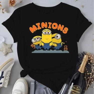 Imagem de Camiseta Femenina Desenho Os Minions Blusa 100%Algodão - loja dinka, g